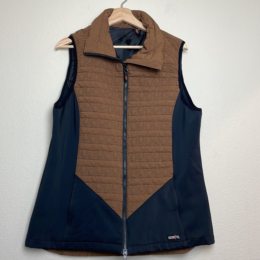 Kerrits Brown and Black Quilted Stretch Vest - Picture 2 of 9